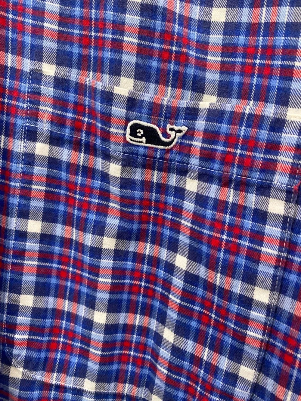 Vineyard Vines Shirt Tucker Button Down Plaid Red White Patriotic Preppy Size M